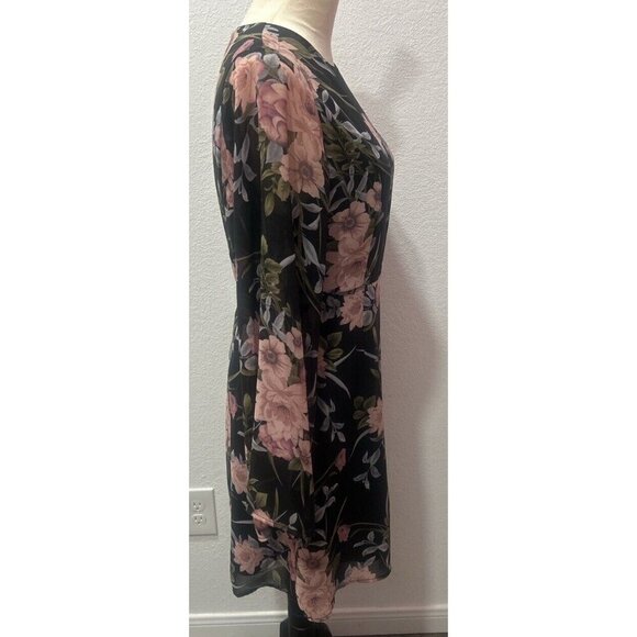 Twelfth Street by Black Floral Women’s Print Knee Dress‎ Size - Picture 4 of 11